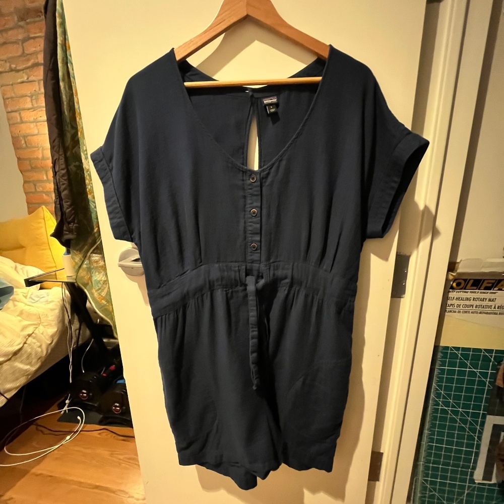 Patagonia Navy Blue Short Sleeve Romper - Picture 3 of 10